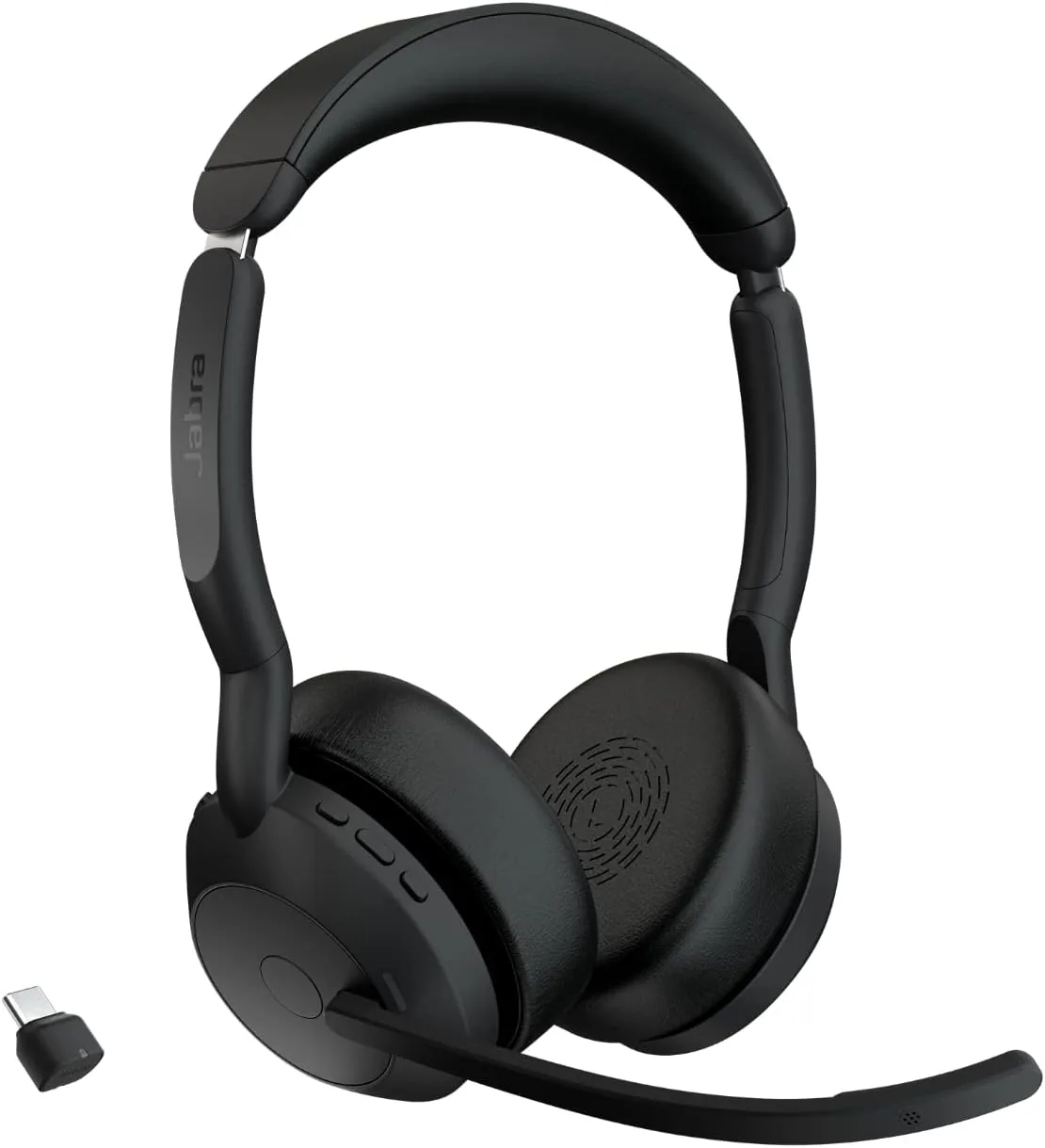 Jabra Evolve2 55 UC Stereo Wireless Headset with Link 390c USB-C Adapter, ANC, Bluetooth 5.2, Air Comfort |