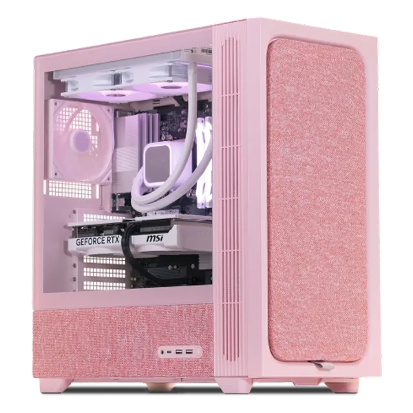 TRYX FLOVA F50 Pink Gaming PC, AMD Ryzen 7 9800X3D, RTX 5070 Ti 16GB White, 32GB DDR5 CL30, 1TB Gen4 SSD, 850W