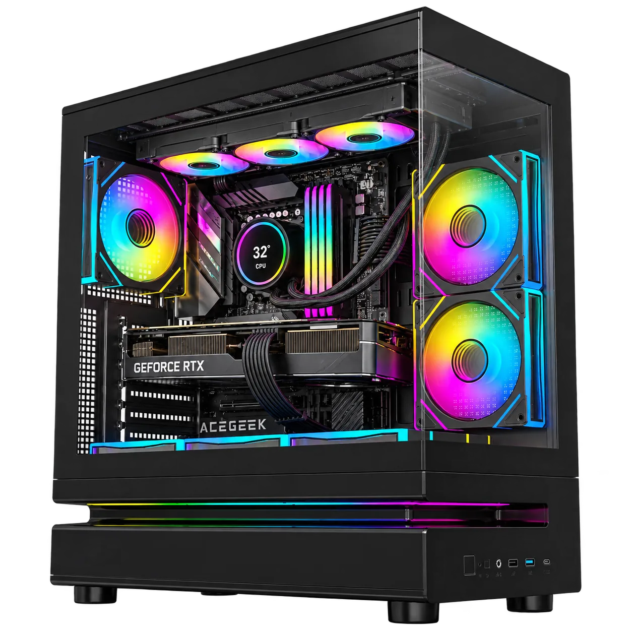 Gaming PC, AMD Ryzen 5 9600X, ASUS Dual RTX 5060 Ti 8GB GDDR7,32GB DDR5 RAM, 1TB NVMe SSD, 360mm AIO