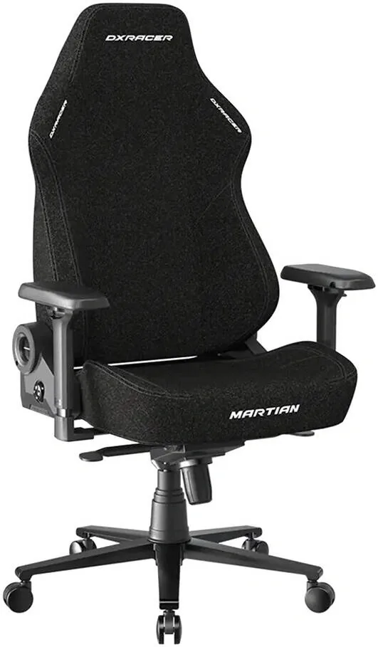 DXRacer Martian Series Large Ergonomic Gaming Chair, 4D Armrests, 4D Integrated Lumbar Support, 90°-135°  Woven Fabric, Class 4 Hydraulics, Black | GC/LMT24FBE/N