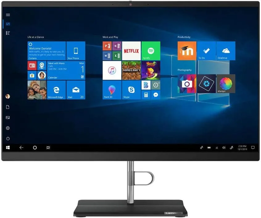 Lenovo V30A All-in-One Desktop PC – Intel Core i3-10110U, 4GB RAM, 1TB HDD, 21.5" Display, Webcam, Windows 10 Pro, V30a-22IML