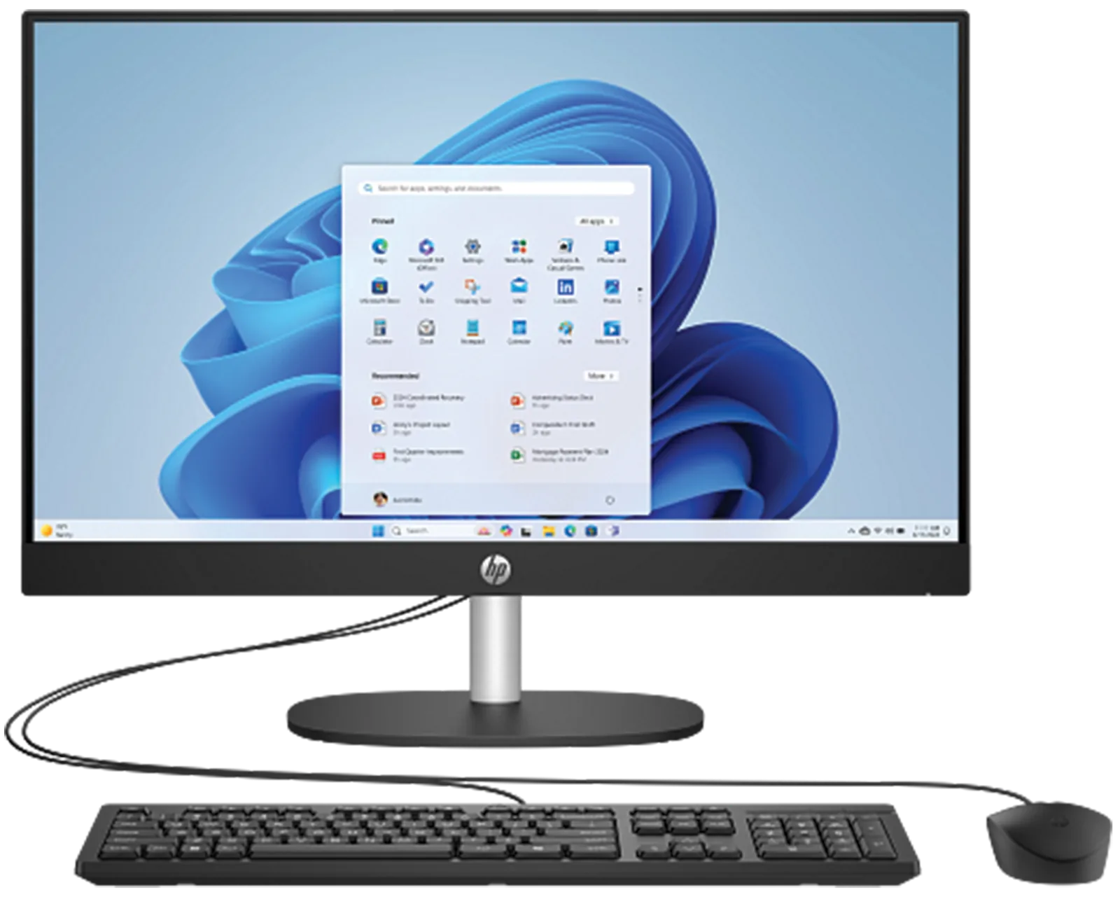 HP All-in-One 24-cr2029nh 23.8" FHD Desktop PC, Core Ultra 7 255U, 8GB DDR5, 512GB SSD, Wired Mouse & Keyboard, FreeDOS, Jet Black | D30BVEA#BH5