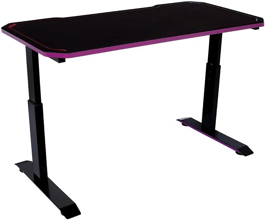 Cooler Master GD120 Gaming Desk, 120cm x 60cm, Black & Purple Theme, Full-Surface Mousepad, Cable Management Tray, Steel Frame | CMI-GD120-PRV1