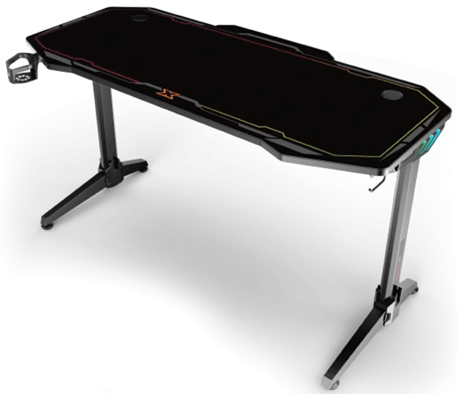 Xigmatek Apex Three RGB Gaming Desk, Ergonomic Carbon Fiber Texture Surface, Cable Management System | EN46867