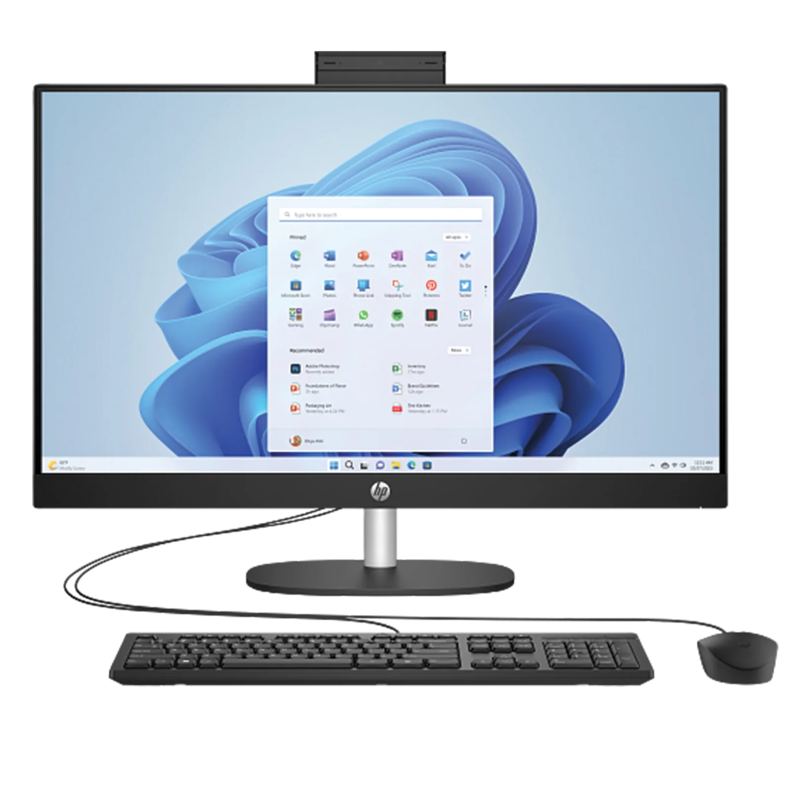 HP All-in-One 27-cr0086nh 27-inch PC, Intel Core i7-1355U, 8GB RAM, 512GB SSD, DOS, Black | 91H75EA#BH5