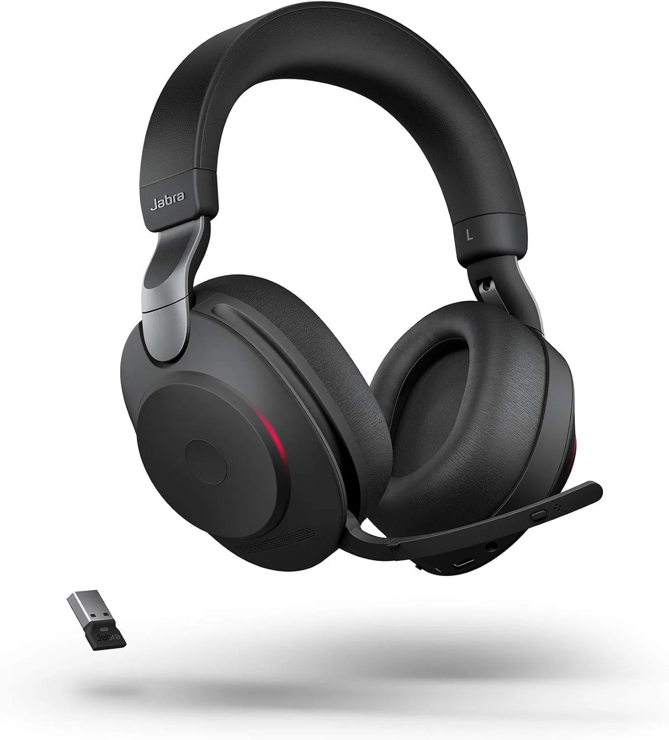 Jabra Evolve2 85 Wireless Headset, Link 380a USB-A MS Stereo with Charging Stand, Black | 28599-999-989