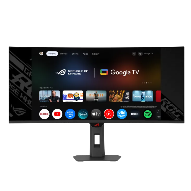 ASUS ROG Strix OLED XG34WCDMTG 34" Curved Gaming Monitor, 240Hz QD-OLED (3440x1440), 0.03ms, Android 14 Google TV, WiFi 6, 90W USB-C, Dolby Vision | 90LM0B10-B02171