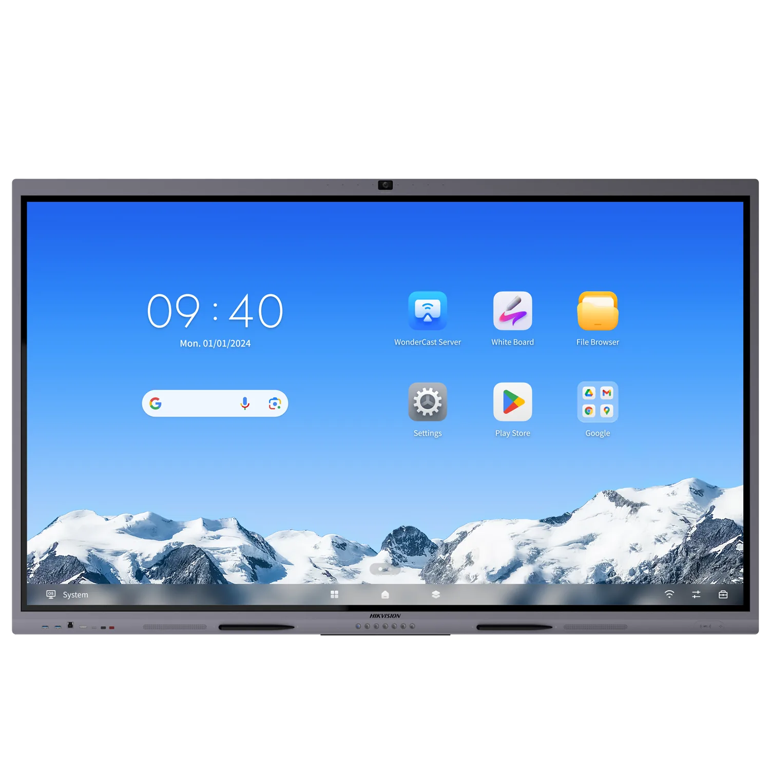 Hikvision DS-D5C75RB/B2L 75" 4K Interactive Display, 5ms, 60Hz, UHD (3840 × 2160), VA Panel, Android 14, EDLA Certified, 50-Point Touch, 48MP Camera, 100W Type-C, Pen Included