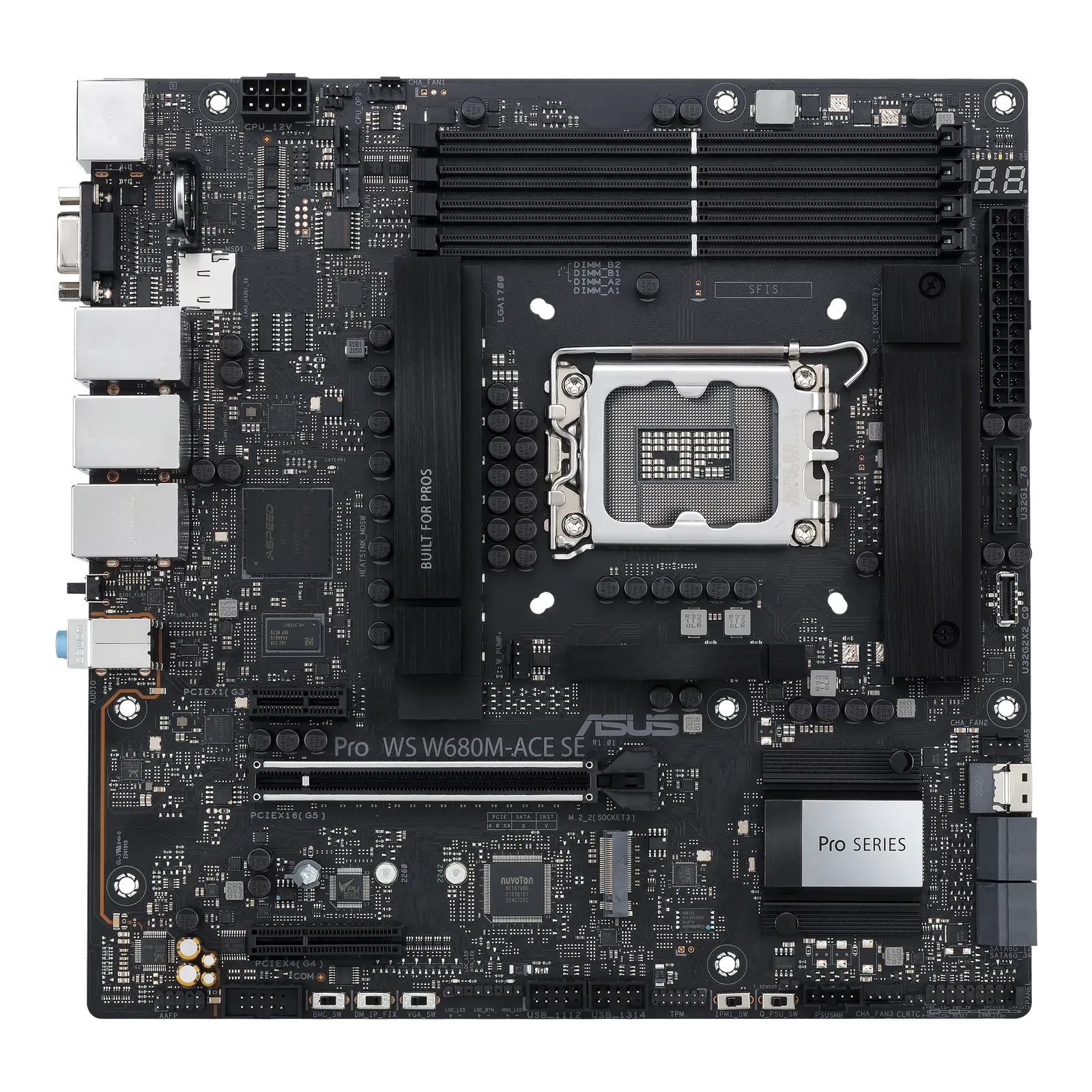 ASUS Pro WS W680M-ACE SE Micro-ATX Workstation Motherboard, Intel LGA1700, DDR5 ECC, PCIe 5.0, IPMI Support, Dual 2.5G LAN | 90MB1FA0-M0EAY0