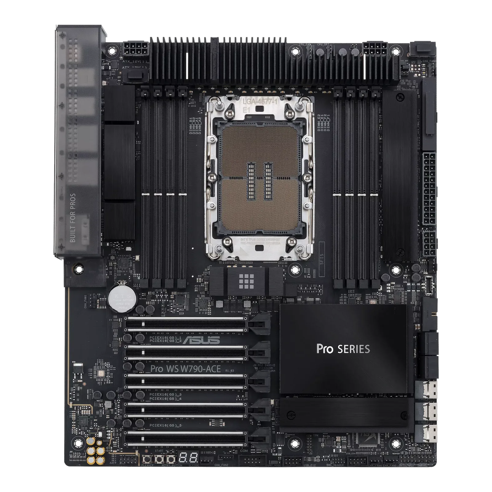 ASUS Pro WS W790-ACE Workstation Motherboard, Intel LGA4677, Xeon W-2400 & W-3400 Support, DDR5 ECC, PCIe 5.0, Dual 10G LAN | 90MB1C70-M0EAY0