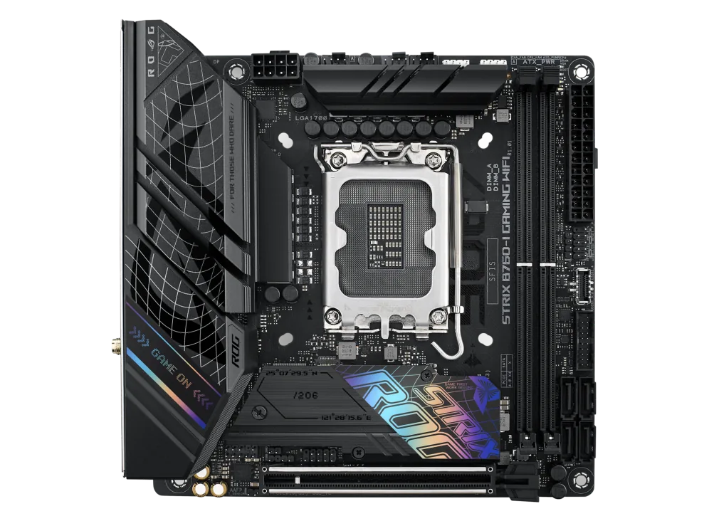 ASUS ROG Strix B760-I Gaming WIFI Mini-ITX Motherboard, Intel LGA1700, DDR5, PCIe 5.0, 2.5Gb LAN, Wi-Fi 6E, Dual M.2, Aura Sync RGB | 90MB1D90-M1EAY0