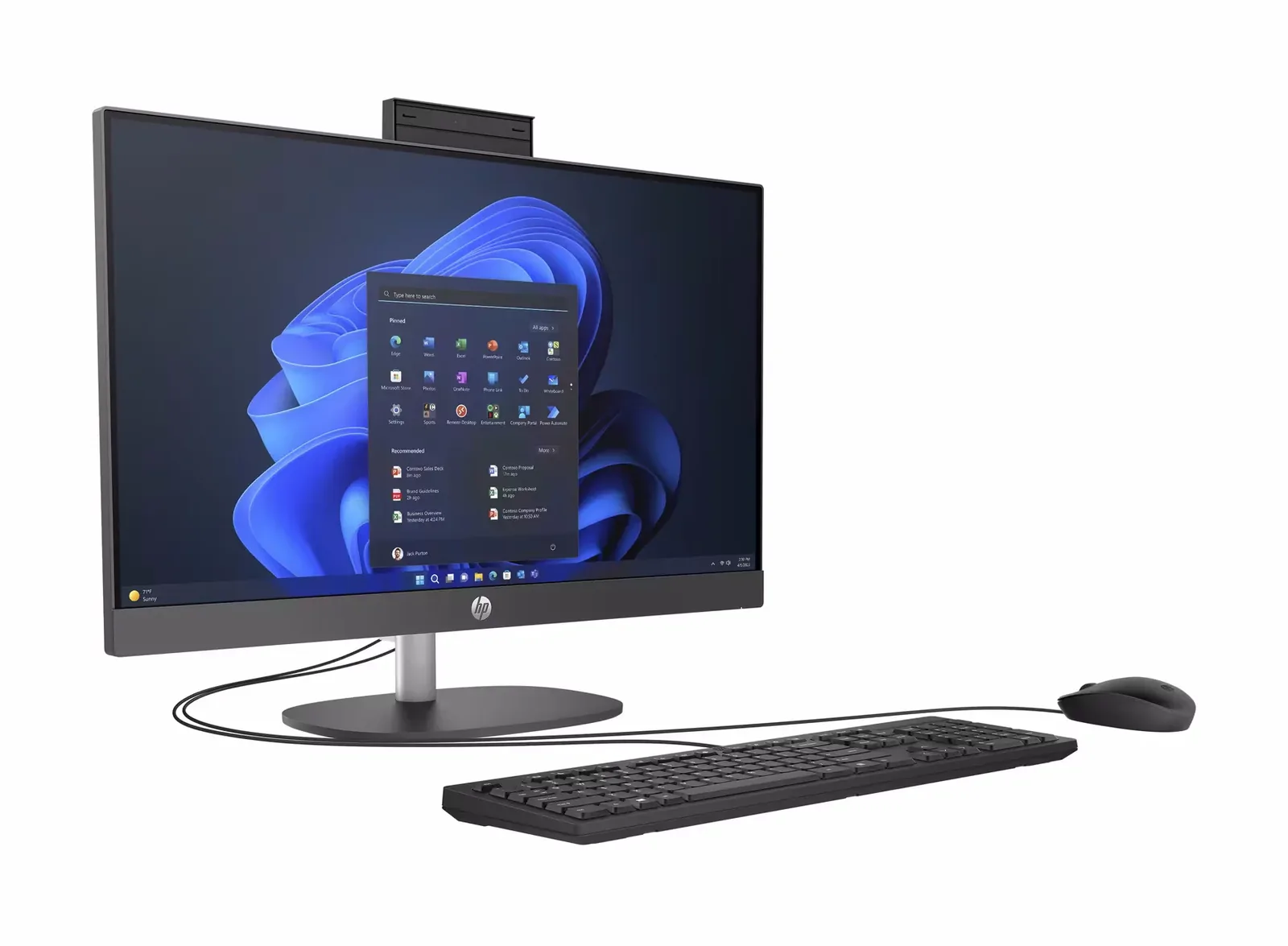 HP ProOne 240 G10 All-in-One PC, 23.8" FHD IPS, Intel Core i7-1355U, 16GB RAM, 512GB SSD, 5MP Camera, Wi-Fi 6, DOS (No Pre-installed OS), Black | 9M9H4AT#BH5