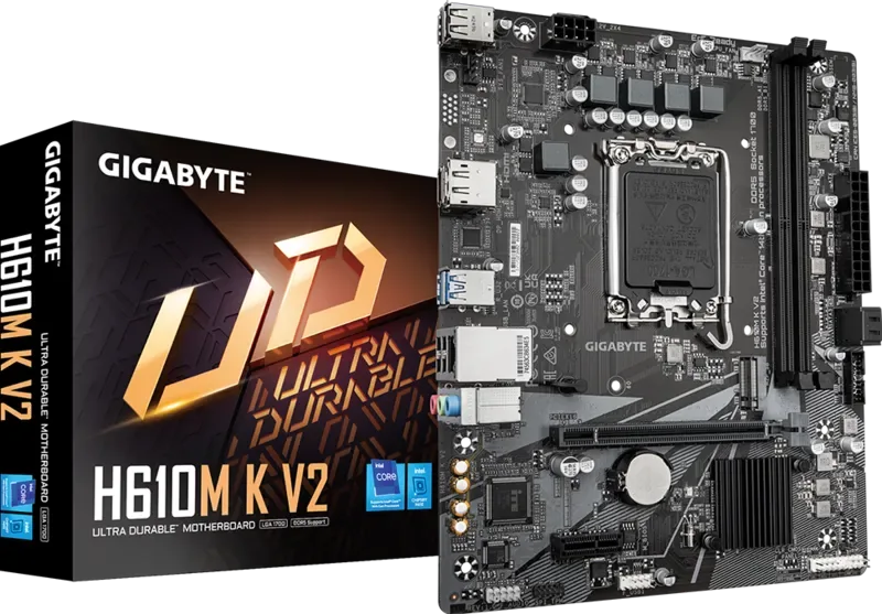 GIGABYTE H610M K V2 Motherboard, Intel LGA 1700, DDR5 Support, PCIe 4.0, & NVMe M.2 – 9MH61MK52-00-G10