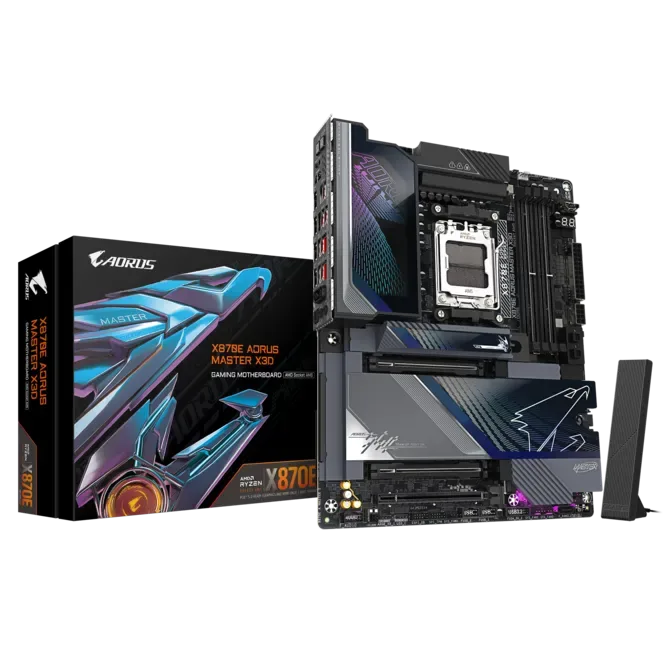 GIGABYTE X870E AORUS MASTER X3D Motherboard, AMD AM5, X3D Turbo Mode 2.0, Dual 10GbE/5GbE LAN, & Wi-Fi 7 | X870E A MASTER X