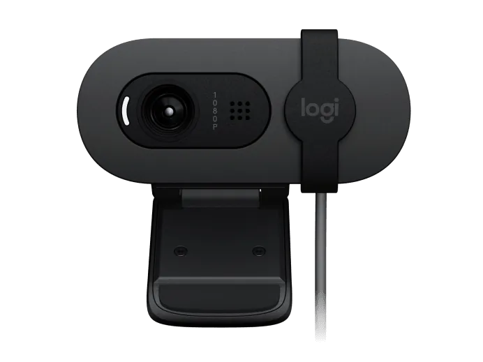 Logitech Brio 105 Full HD Business Webcam,1080p, Auto Light Balance, & Integrated Privacy Shutter, Graphite | 960-001592