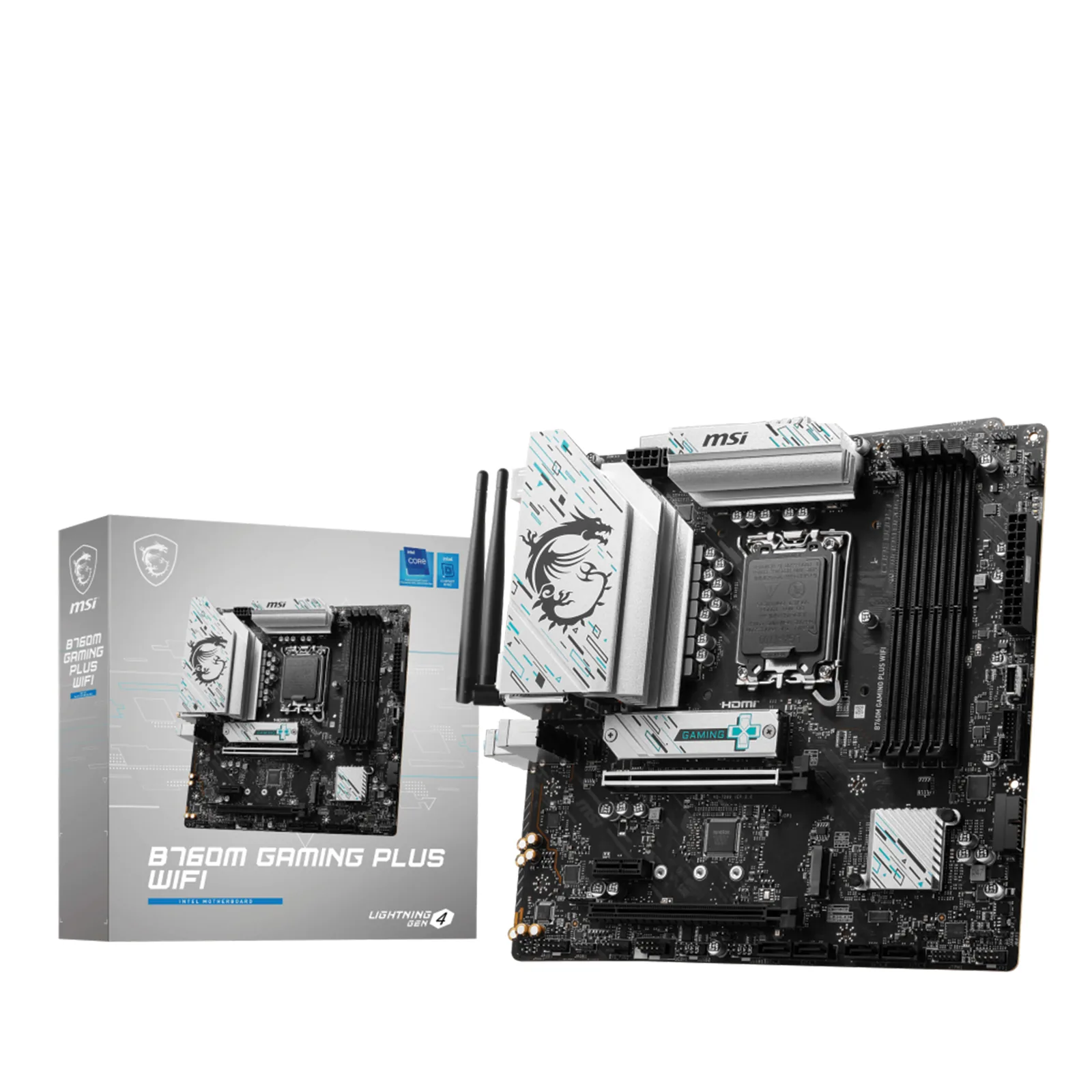 MSI B760M GAMING PLUS WIFI Motherboard, Intel LGA 1700, DDR5 Support, Wi-Fi 6E, & PCIe 4.0 Performance | 911-7D99-060