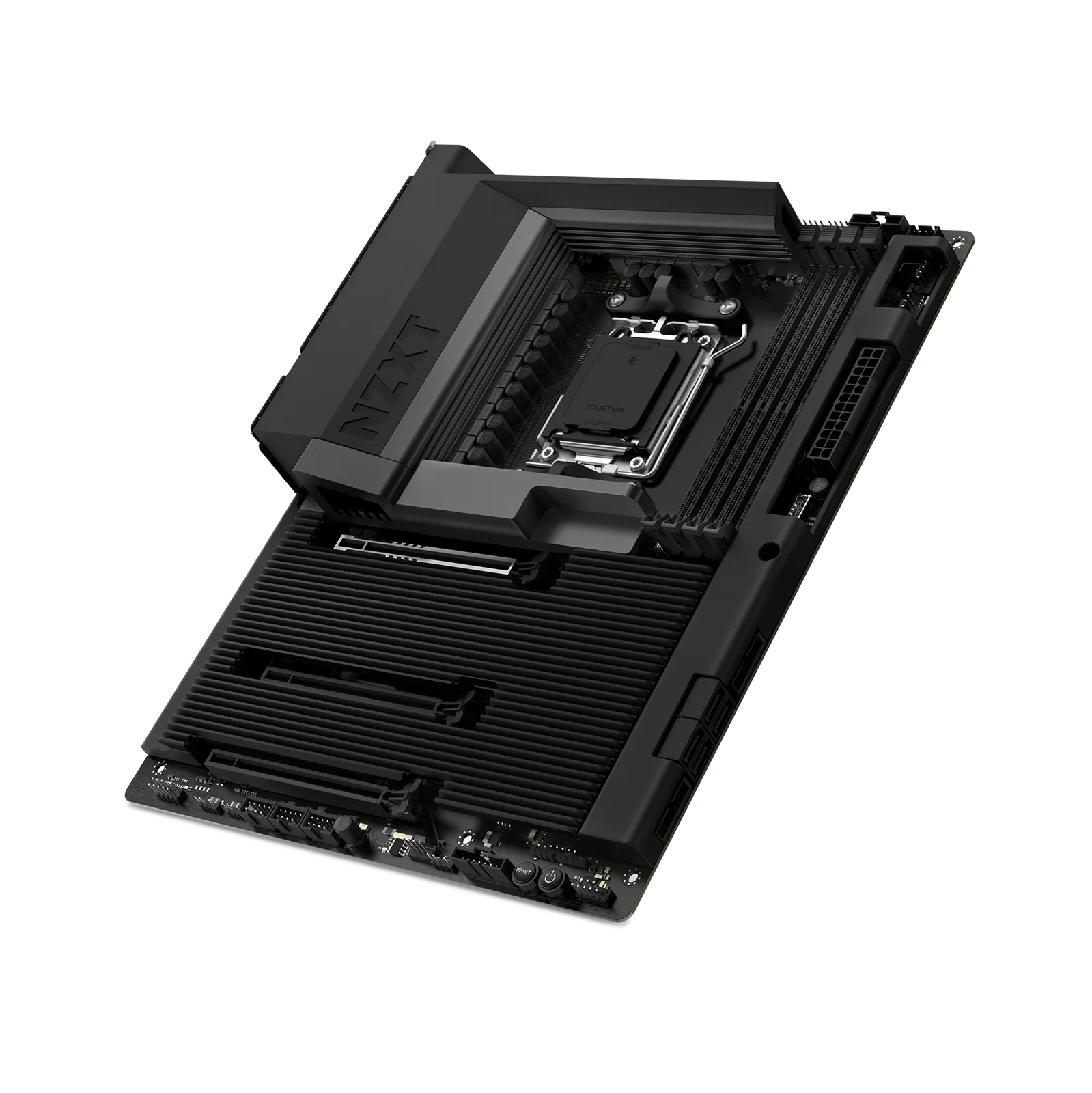 NZXT N7 B850 Gaming Wi-Fi Black ATX Motherboard, AMD AM5 Socket, Ryzen 9000 Ready, DDR5 8000+ MT/s, PCIe 5.0, Wi-Fi 6E, Full Metal PCB Cover | N7-B85XT-B1