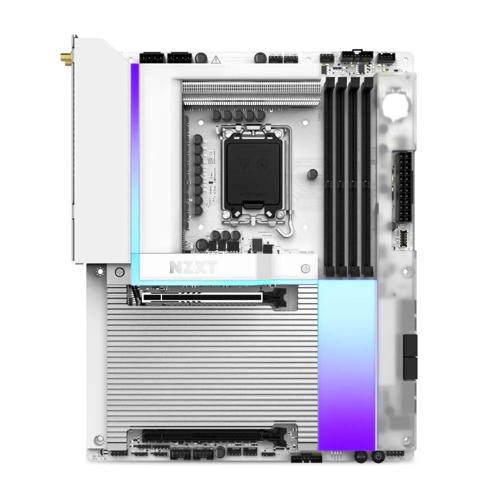 NZXT N9 Z890 Gaming Wi-Fi 7 White ATX Motherboard, Intel LGA 1851, Core Ultra (Series 2) Ready, DDR5 8000+ MT/s, PCIe 5.0,Dual Thunderbolt 4, 5GbE LAN, Full Metal Shroud | N9-Z89XT-W1
