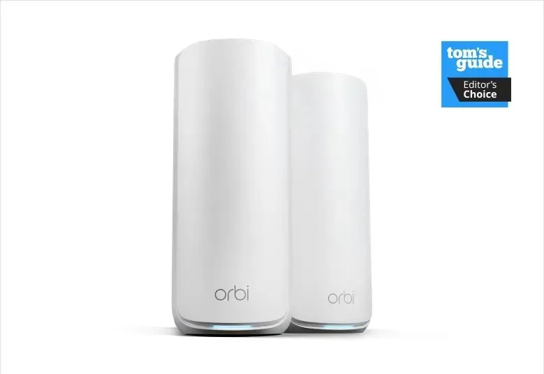 NETGEAR Orbi 870 Series Tri-Band WiFi 7 Mesh System (RBE872), BE21000 Speeds up to 21Gbps Covers 6,000 sq. ft., 10 Gig Internet Port, 1 Router + 1 Satellite 2-Pack | RBE872-100EUS
