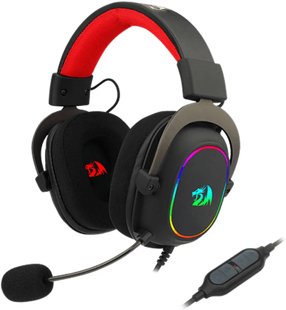 Redragon H510-RGB Zeus X Wired Gaming Headset, 7.1 Surround Sound, 53mm Drivers, RGB Lighting, Detachable Mic, Multi-Platform