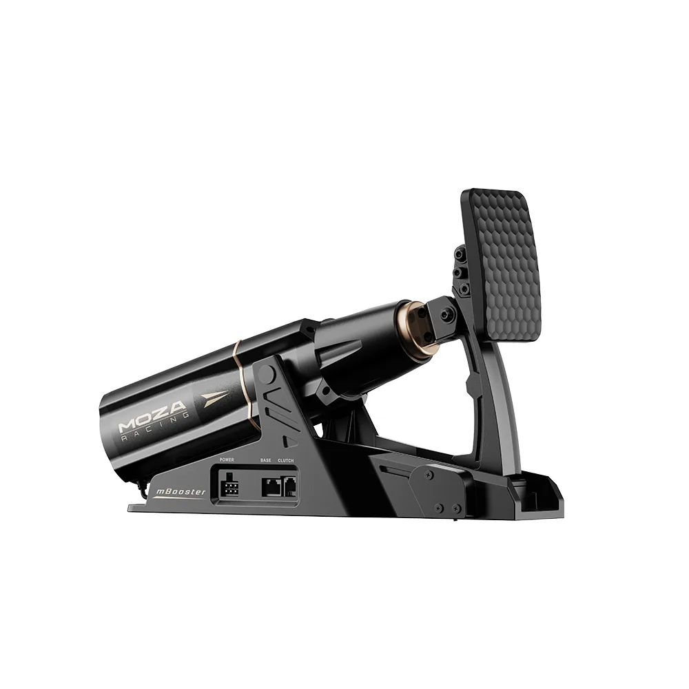 MOZA RS076 mBooster Active Pedal, Single Unit Intelligent Force Feedback, Dual 200kg Load Cells, 21-Bit Precision