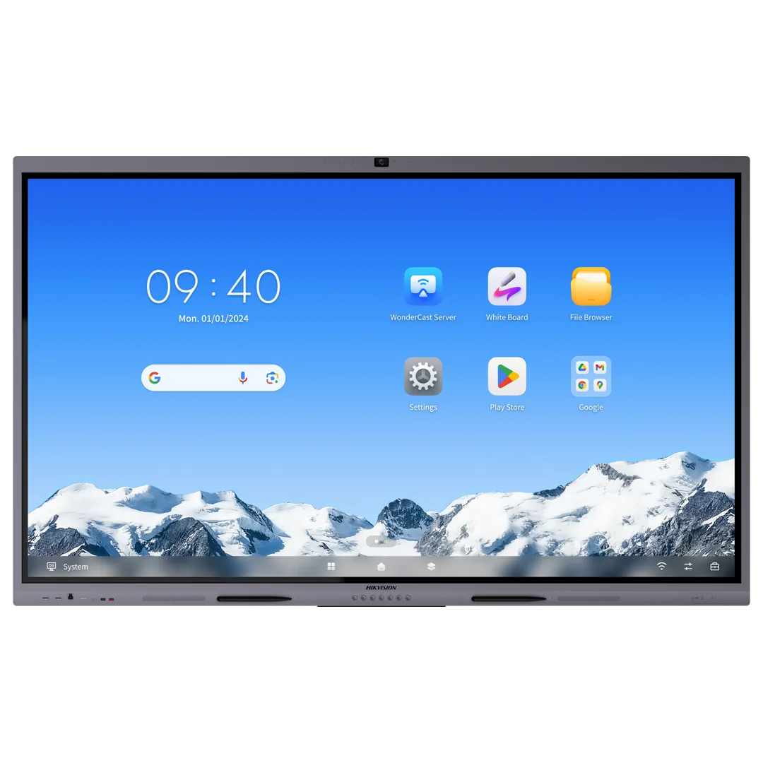 HIKVISION DS-D5C86RB/B2L (EDLA) 86-inch 4K Interactive Display, 50-Point Touch, UHD (3840 × 2160), Built-in 4K Camera, 8 GB Memory, 128 GB Storage, Android 14 OS, Dual 100W USB-C