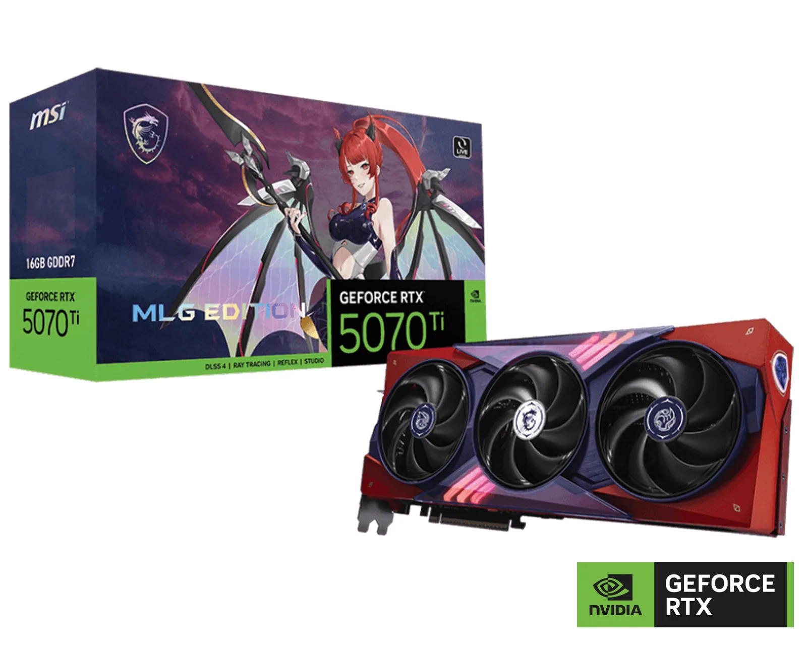 MSI MLG Edition GeForce RTX 5070 Ti 16GB GDDR7 PCI Express 5.0 Graphics Card RTX 5070 Ti 16G MLG EDITION OC | 912-V531-601