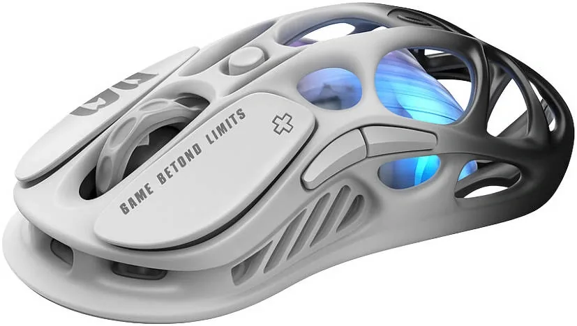 GravaStar Mercury M1 Pro Wireless Gaming Mouse, Lightweight Magnesium Alloy, 26,000 DPI, PAW3395DM Sensor, 5 Programmable Buttons, Support Wired/2.4GHz/BT, Up to 200 Hours Battery Life-Gradient Black