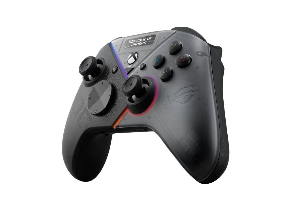 ASUS ROG Raikiri Pro Wireless PC Controller, USB-C, 2.4GHz, Bluetooth on PCs, OLED Display, 4x Rear Buttons, Selectable Triggers, ESS DAC, Customizable Joystick Sensitivity |  90GC00W0-BGP000