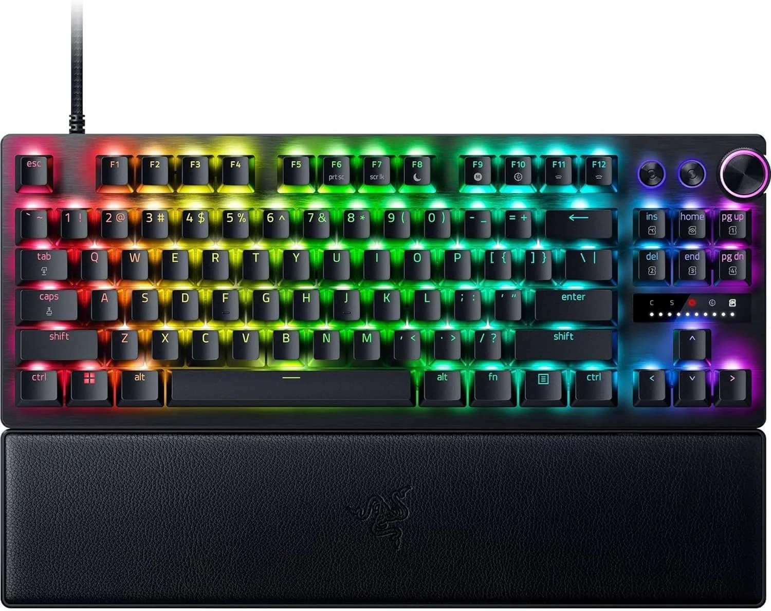 Razer Huntsman V3 Pro Tenkeyless Analog Optical Esports Gaming Keyboard, With Wrist Rest, Razer Analog Optical Switch Gen-2, 1000 Hz Polling Rate, Dual-step Actuation, Rapid Trigger Mode | RZ03-05520100-R3M1
