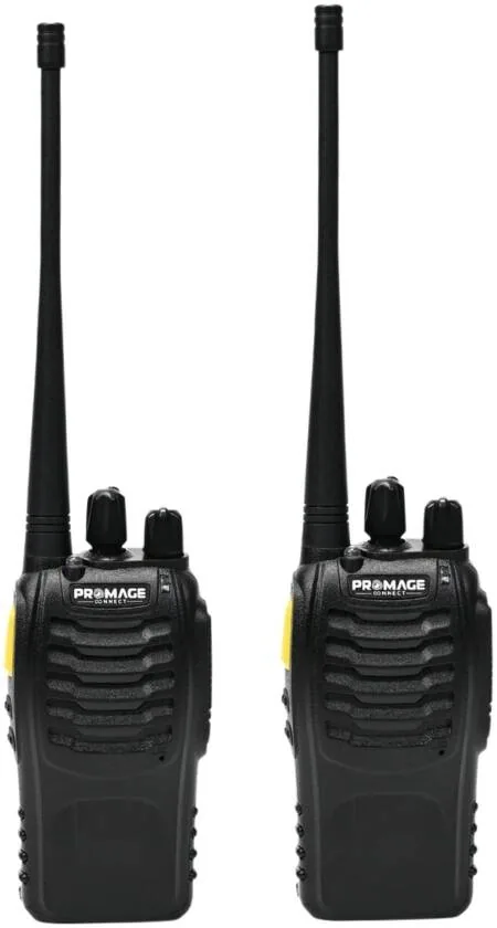 Promage Connect PC-WT710 Portable Radio Station Twin Pack TDRA Approved, Compact And Lightweight Design, 1500 mAh Battery, Hands-free, For Outdoor Activities And Industrial Communication | PC-WT710