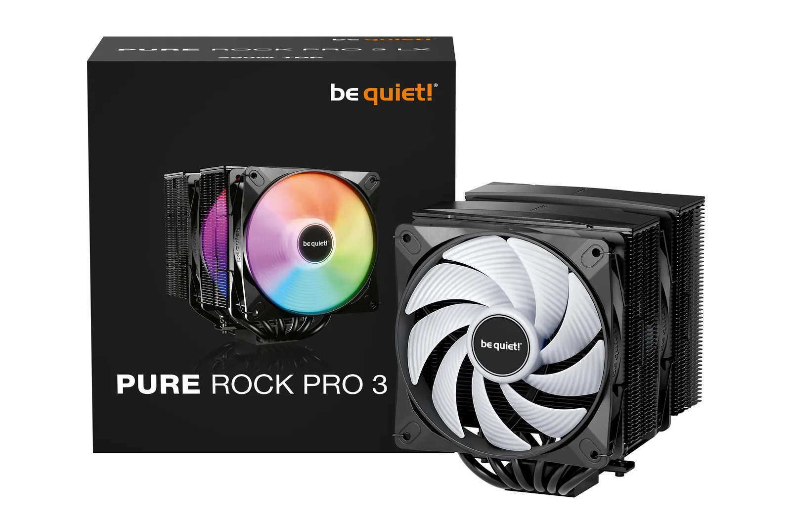 be quieet PURE ROCK PRO 3 LX Air cooler, Light Wings LX 120mm PWM ARGB, 4-pole fan motor, Rifle Bearing technology, Black | BK043