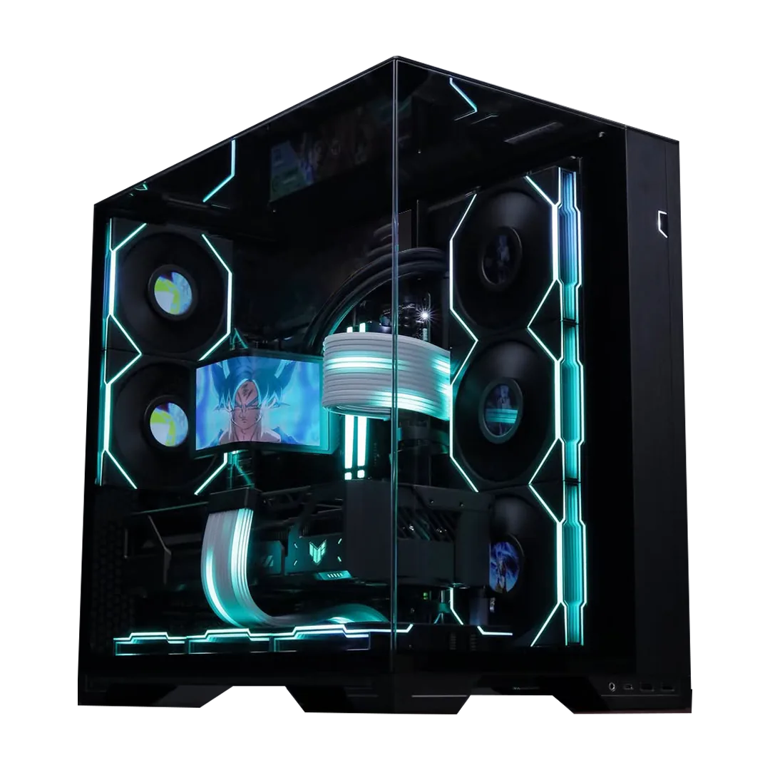 Black Gaming PC: AMD Ryzen 7 9800X3D, RTX 5070 Ti OC, 32GB DDR5-7200MHz, 2TB Gen5 SSD, 14500MB/s, 6.5" 2K AMOLED Display AIO, 850W Platinum PSU, WiFi 7
