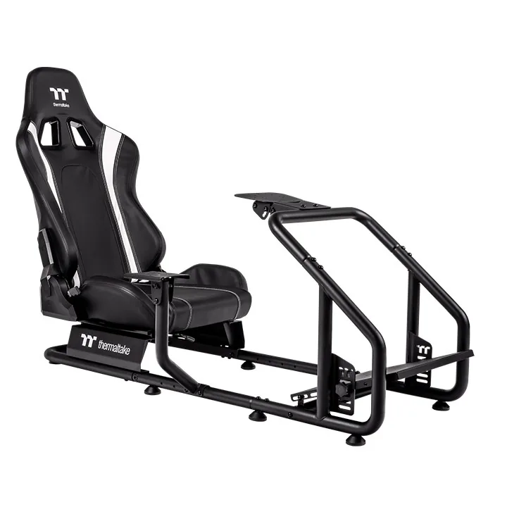 Thermaltake GR300 Racing Simulator Cockpit, Durable Steel Frame, Upto 100kg, Adjustable PVC Racing Seat, Black  | GSC-R30-CPASBB-01