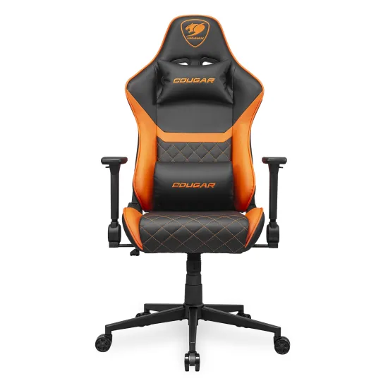 Cougar Armor One V2 Gaming Chair, PVC Leather, 4D Folding Armrests, Hidden securing strap for the lumbar pillow, 120 kg Weight Support | 3MAO2ORB.0001