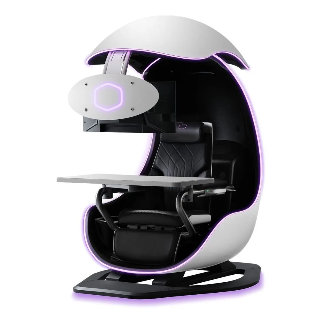 Cooler Master ORB X Fully Immersive Multi-Purpose Station for Gamers & Professionals, Support up to 3x 27" Monitors, ABS Cockpit, Arctic White |  XS-OX1-WKBS-NN-EU1