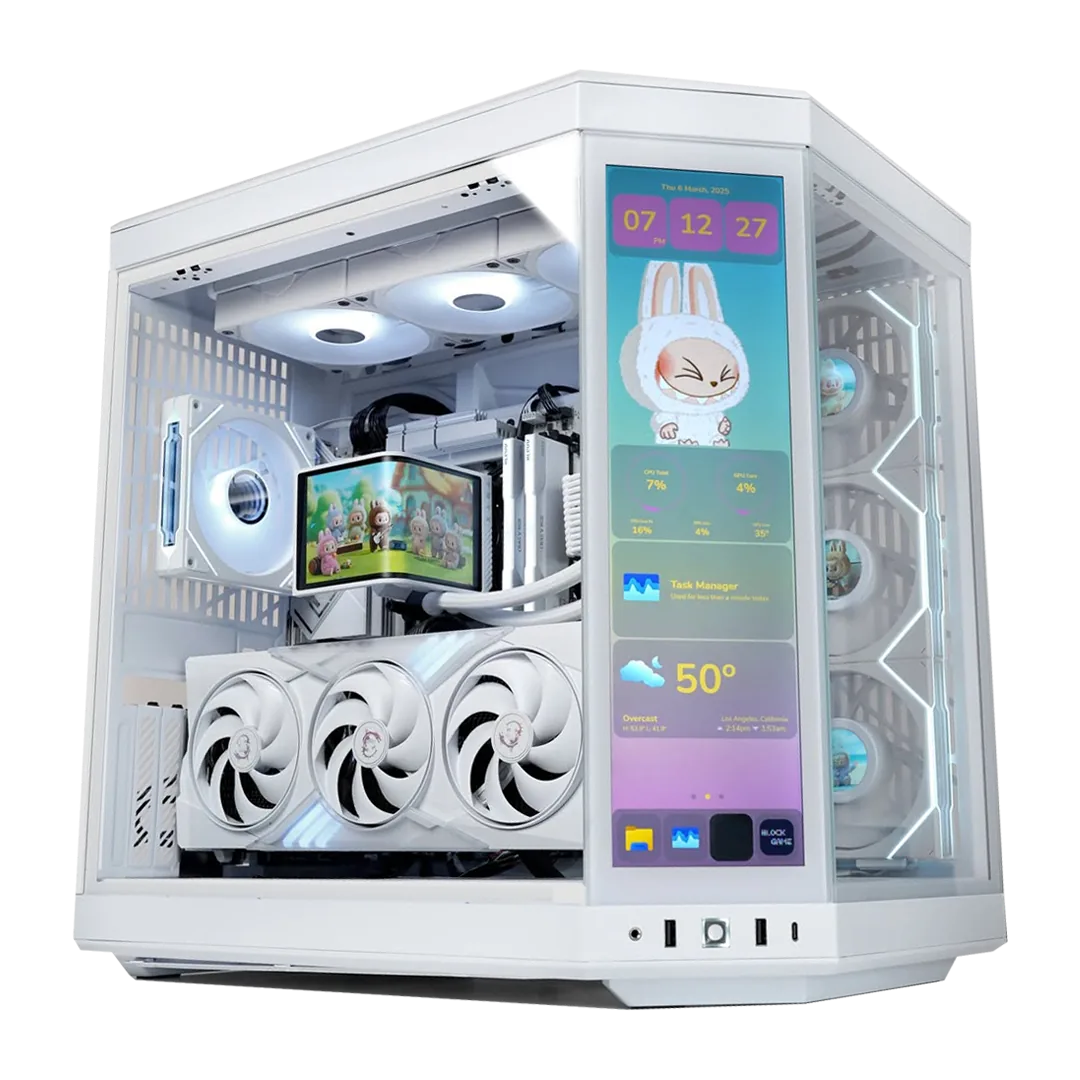 Elite White AI PC & Gaming Workstation: Intel Core Ultra 7 265KF + White RTX 5070 Ti OC 16GB, 32GB 6000MHz, 1TB NVMe, 360mm LCD AIO, 850W PCIe Gen5, WiFi 7