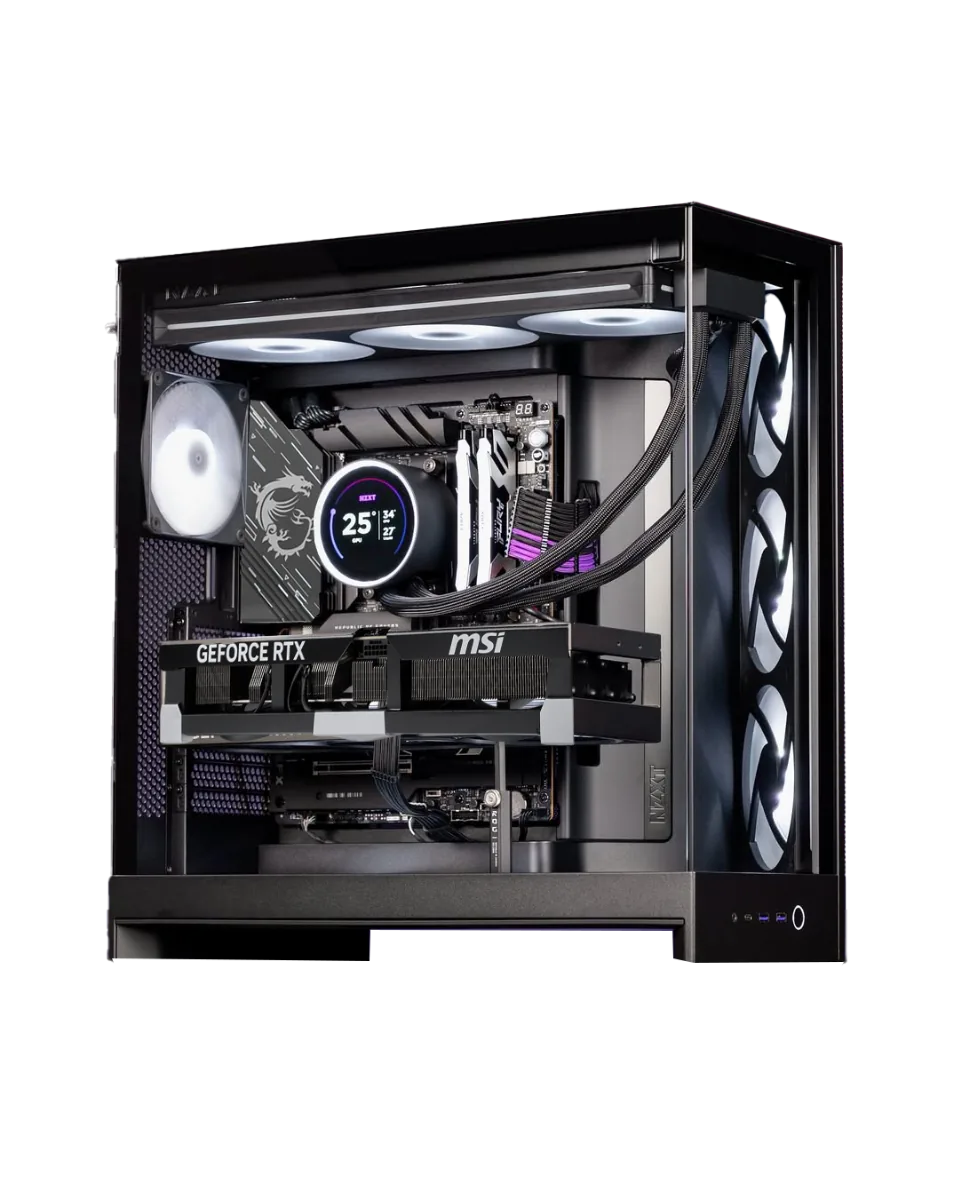 Extreme Gaming & Workstation PC: AMD Ryzen 9 9950X3D (16 Cores) + MSI VENTUS 3X RTX 5090 OC 32GB GDDR7, 96GB DDR5 6000MT/s RGB, 2TB NVMe SSD, 360mm LCD AIO, 1200W Gold ATX 3.1 PSU, WiFi 7, NZXT H9 Flow RGB