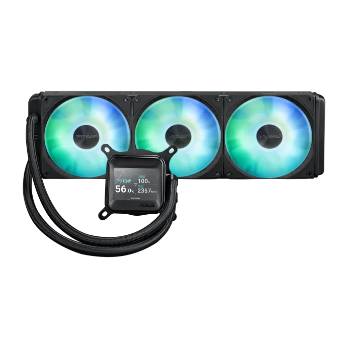 ASUS Prime LC 360 ARGB LCD All-in-One Liquid CPU Cooler, Customizable LCD Display, 360mm Radiator, Triple 120mm ARGB Fans, Intel LGA 1700 and AMD AM5 Support, Black | 90RC00Z1-B0EAY0