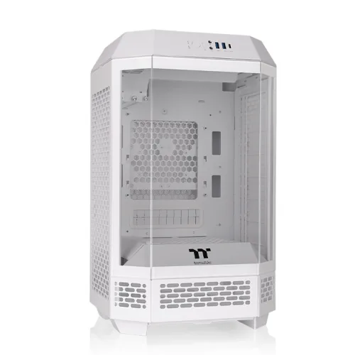 Thermaltake Tower 250 Snow Mini Tower Case, Tempered Glass, 2x Pre-installed CT120 Fans, MoBo Supports Mini ITX, Radiator Upto 360mm, White | CA-1Z9-00S6WN-00