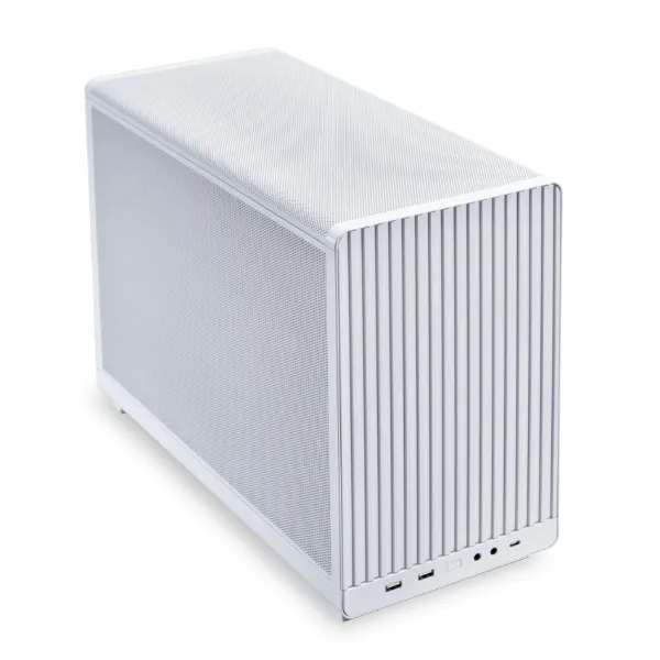 White AMD Mini Gaming & Rendering PC, AMD Ryzen 9 9950X 16 Core 32 Thread, TUF GAMING RTX 5080 16GB OC, 64GB (2x32GB)  6000MTS RAM, 4TB NV3 NVME 6000MB/s, 850W, Powered By ASUS