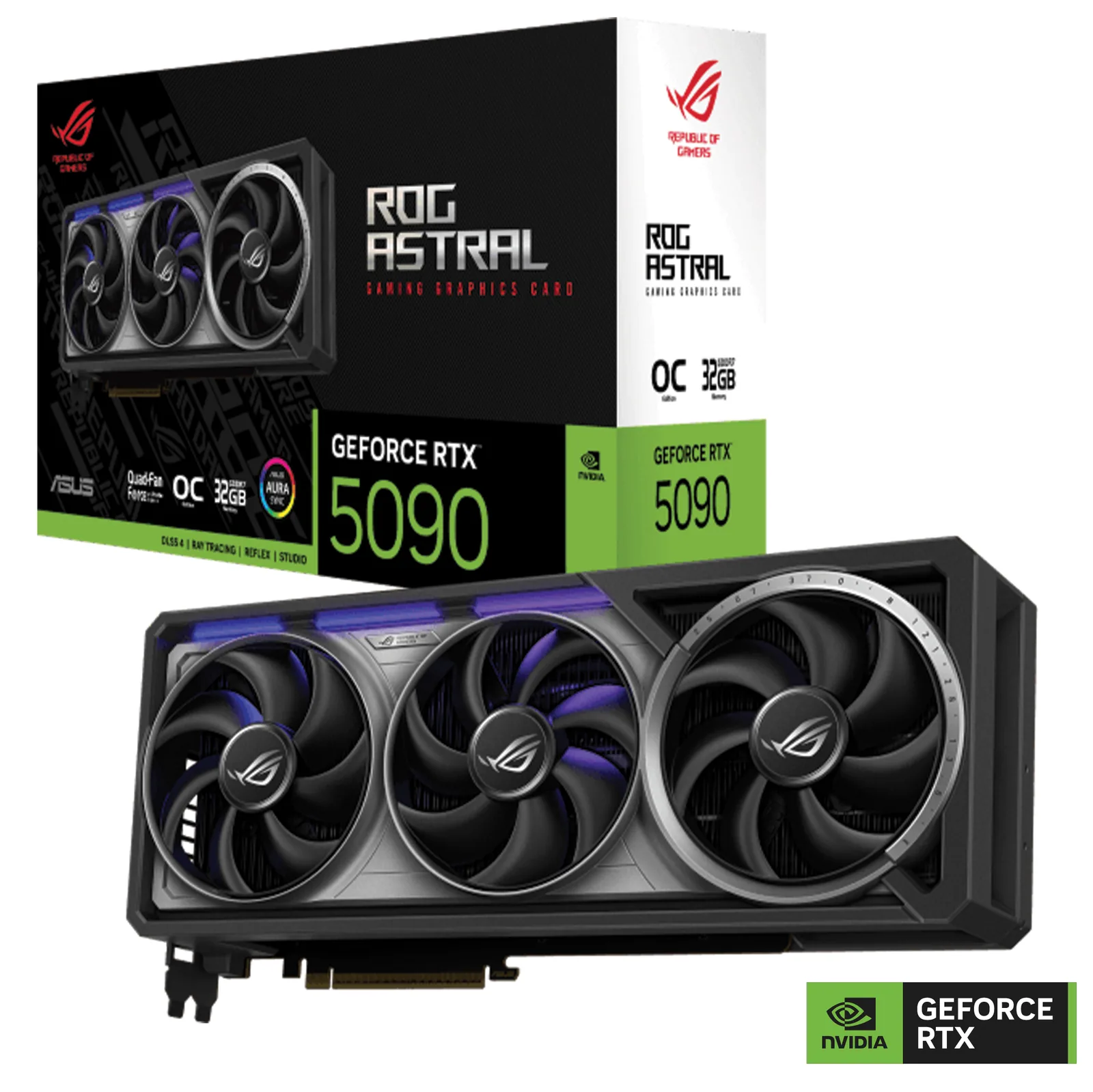 ASUS ROG Astral GeForce RTX 5090 OC Edition Gaming Graphics Card, 32GB GDDR7, PCIe 5.0, Quad-Fan Cooling | 90YV0LW0-M0NA00