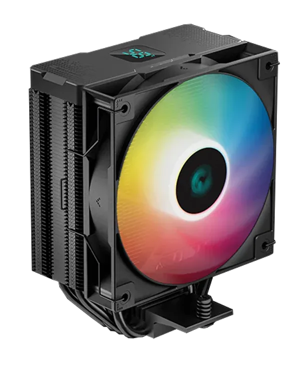 DeepCool AG400 Digital Black ARGB Single Tower 120mm CPU Cooler, 2000 RPM Fan Speed, Black | AG400-BKADMN-G-1