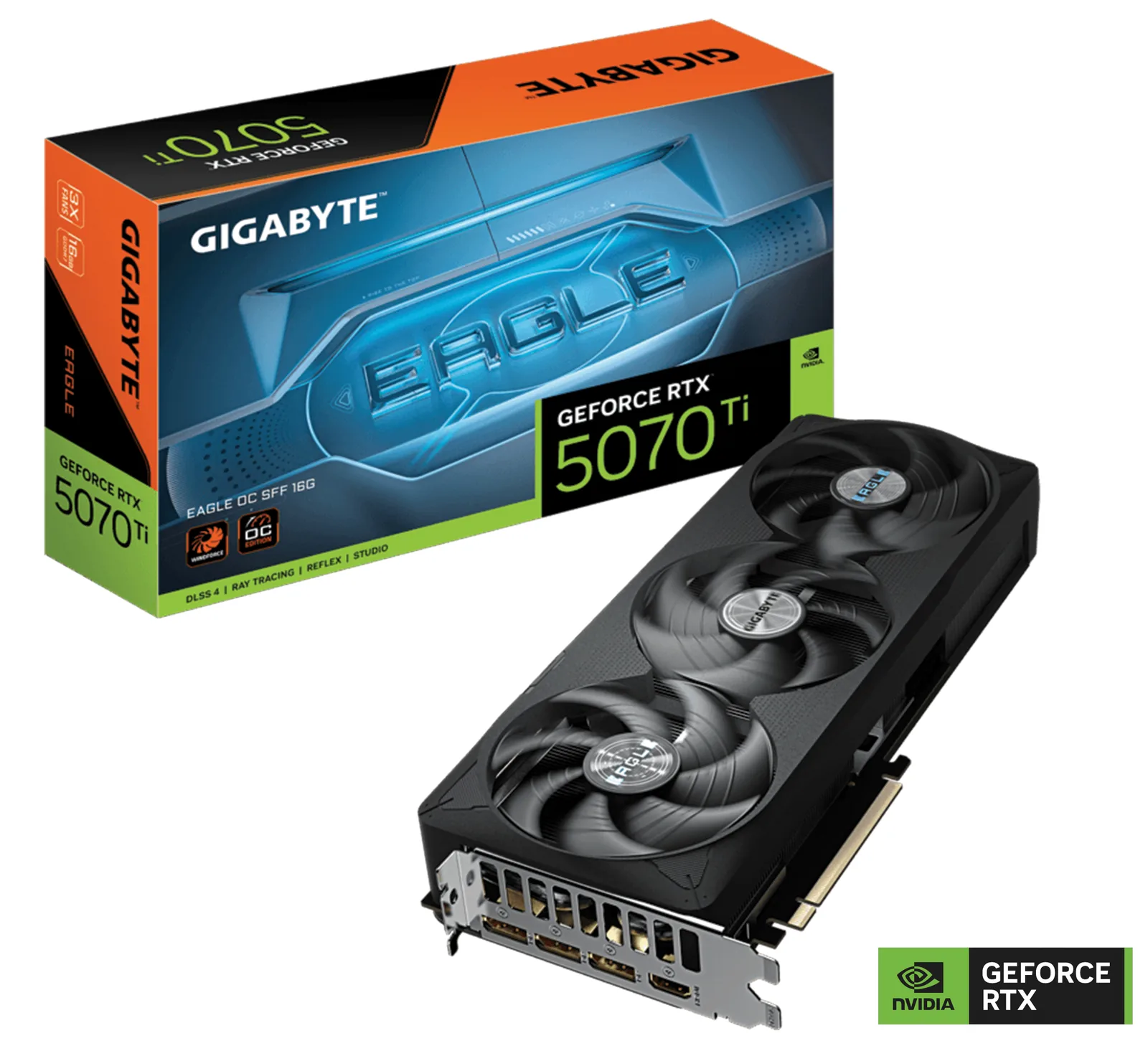 Gigabyte GeForce RTX 5070 Ti EAGLE OC SFF Graphics Card, 16G GDDR7, 256bit memory interface | GV-N507TEAGLE OC-16GD