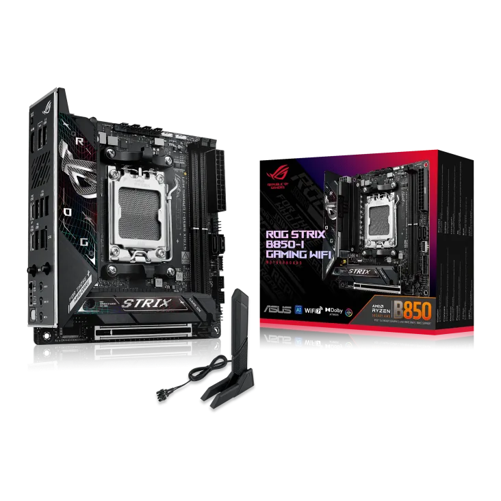 AMD Ryzen 7 9800X3D Desktop Processor + ASUS ROG STRIX B850-I GAMING WIFI Motherboard