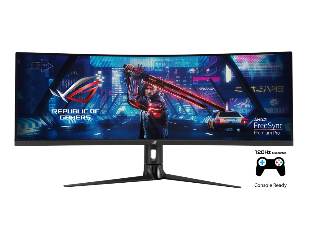 ASUS ROG Strix XG49VQ Super Ultra-Wide HDR Curved Gaming Monitor, 49-inch 32:9 (3840 x 1080), 144Hz, FreeSync 2 HDR, DisplayHDR 400, DCI-P3: 90%, Shadow Boost | 90LM04H0-B01170