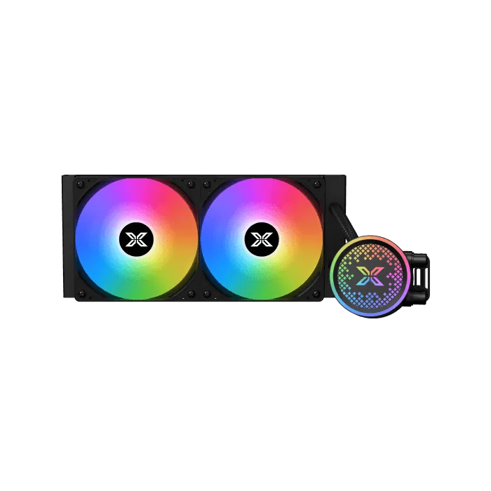 Xigmatek FENIX 240 Liquid Cooler, ARGB Pump Head & 240mm PWM Fan, Mini ARGB Controller, Intel & AMD Mounting Kit, Black | EN42973