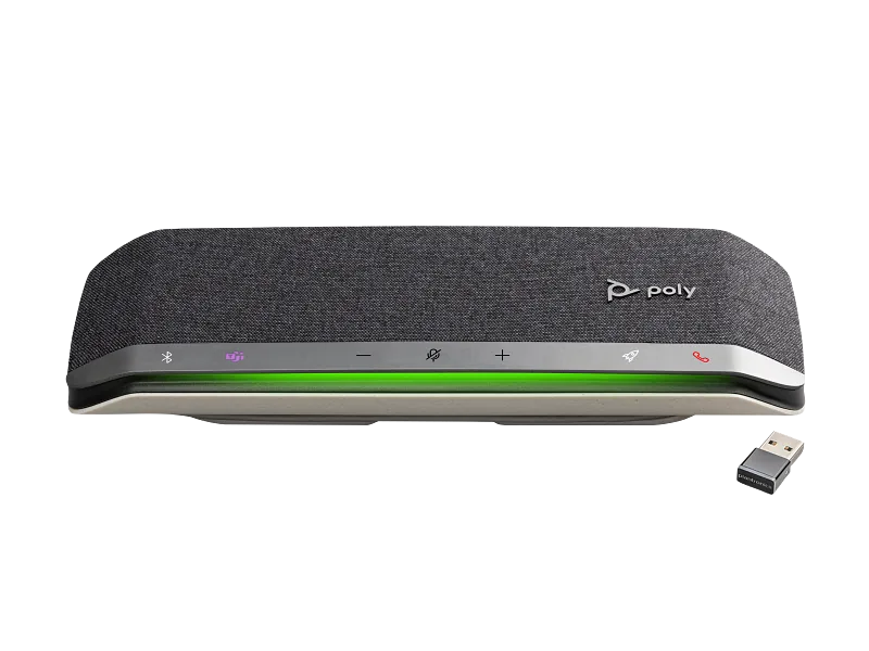 HP Poly Sync 40+ USB-A USB-C Wired Speakerphone +BT700 USB-A Adapter, Up to 30 hours,  Compatible with PCs via combined USB Type-A and USB Type-C cable. Smartphones via Bluetooth. Silver | 772C5AA