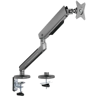 Twisted Minds Single Monitor Arm With USB RGB - Grey, Supports upto 17 - 32 Inch and 2 - 9 Kg, Built-in Cable Management & Spring Tension Gauge, Aluminum, Steel, Plastic  | TM-54-C06-G