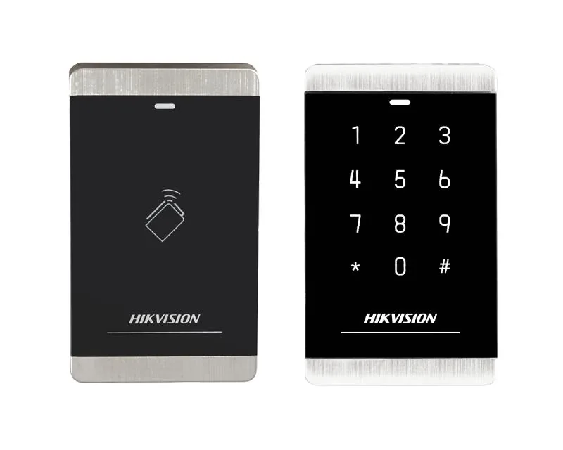 Hikvision DS-K1103M  Pro 1103 Series Card Reader, M1 card reader, PC+ABS material shell with PMMA panel design, Built-in audible beeper, RS-485 and Wiegand interface, IP64